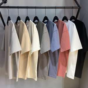 High Quality Custom Logo 100% Cotton Acid Wash 310 GSM T-shirt Heavyweight Drop <b>Shoulder</b> <b>Men</b> Custom Blank <b>Bag</b> T-shirt for <b>men</b> - Product Image 1