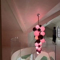 Luminaire suspendu en verre minimaliste ANNO pour escalier, grande taille, lampe LED suspendue