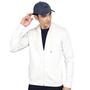 Sweat à capuche zippé en coton de haute qualité pour hommes Sweat-shirt uni surdimensionné Streetwear à la mode quotidienne - Product Image 4