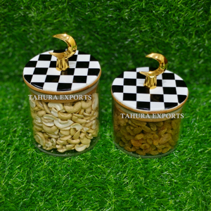 For Export From India Newest Customized Color Tabletop Container Handmade Resin <b>Round</b> Box For <b>Table</b> Decoration And Storage - Product Image 1
