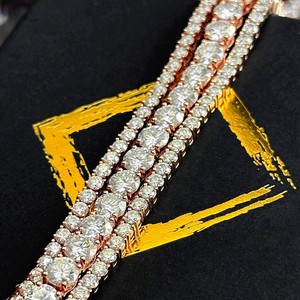 Luxury <b>Iced</b> <b>Out</b> VVS Moissanite Tennis <b>Chain</b> Fine Jewelry Hip Hop Necklace 925 Sterling Silver Moissanite Necklaces For Unisex - Product Image 2