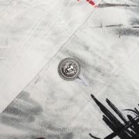 Veste en jean unisexe vintage surdimensionnée, peinte sur mesure, respirante, délavée à l'acide, séchage rapide, patchwork, boutonnée, style graffiti