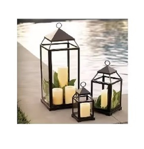 Set of 3 New Design Square <b>Metal</b> <b>Lantern</b> Classical Candle Holder Home and Garden Eco-Friendly Handmade Easter - Product Image 1