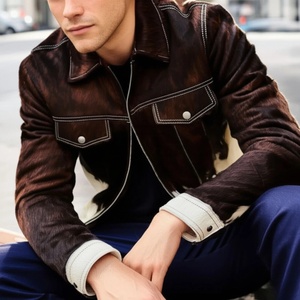 Chaqueta de cuero de pelo de vaca Original personalizada para hombre 2025 chaqueta de invierno cálida de peso pesado chaqueta de cuero de pelo de vaca de moda de calle alta - Product Image 6