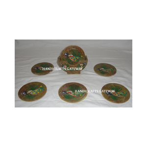High Demanding Handmade Beautiful Soapstone Inlay <b>Coaster</b> <b>Set</b> Use For Keep On Glass And Use For Home Kitchen And Hotels Decor - Product Image 2