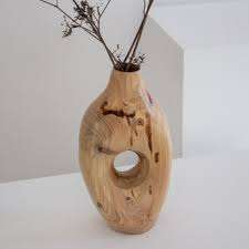 Modern Design Flower <b>Vase</b> for Home Hotel & Restaurants Brown Color Wooden Tabletop Flower <b>Decorative</b> <b>Vase</b> Home Decor Accessories - Product Image 2