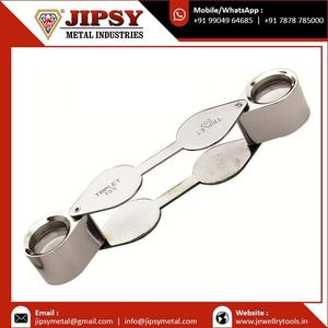 Nuevo 10x20,5mm latón plegable bolsillo joyeros ojo lupa triplete de cristal con empuñadura de goma lente hexagonal herramientas de diamante - Product Image 6