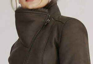 Nueva temporada de invierno de alta calidad, chaqueta de cuero para mujer, chaqueta con cremallera y cuello vuelto - Product Image 4