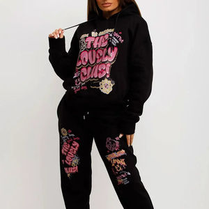 Meilleur OEM Vente en gros Survêtement Qualité Style unique pour femmes Survêtement empilable Vente en ligne Ensemble pantalon et capuche à manches longues pour femmes - Product Image 5