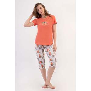 Ensemble de vêtements pour femmes P.SUPREM O YAKA KISA KOL ETEGI OVAL KAPRI - KAVUNICI - KAVUNICI - Product Image 1