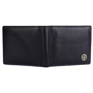 HAMMONDS FLYCATCHER Portefeuille à deux volets solide en cuir véritable moderne pour homme avec protection RFID Noir 5 cartes - Product Image 5