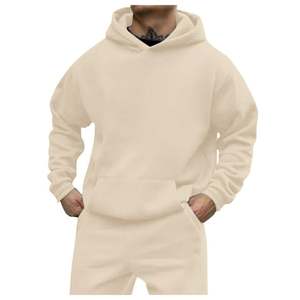 เสื้อสวมหัวมีฮู้ดสีขาวสำหรับผู้ชายเสื้อสเวตเตอร์มีฮู้ดเปิดไหล่ - Product Image 2