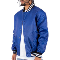 Veste de baseball en satin à fermeture à pression pour homme, couleur unie, violette, vente en gros