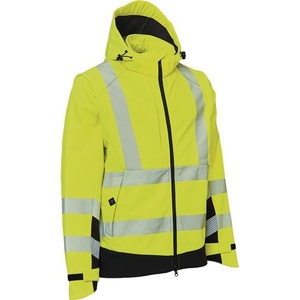 ELKA RAINWEAR <b>High</b>-<b>Visibility</b> M Size <b>Softshell</b> <b>Jacket</b> VISIBLE XTREME in Yellow/Black with Promotional Reflective Stickers Lights - Product Image 1