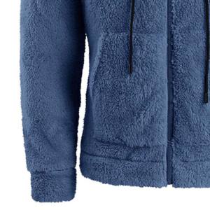 100% algodón mezclado Sherpa Hoodie ligero al aire libre pulóver cremallera completa de gran tamaño calle chaquetas con capucha para hombres para invierno - Product Image 2