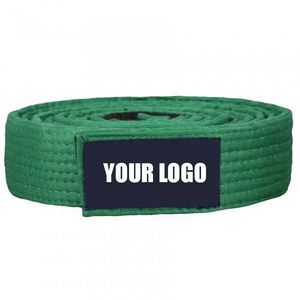 Ceinture de karaté pour adultes pas chère, personnalisée, logo coloré sur le devant, en spandex/polyester, respirante, séchage rapide, ceinture d'arts martiaux - Product Image 6