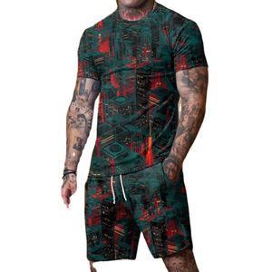 Conjunto de verano sin mangas para hombre, traje deportivo para hombre, camiseta de manga corta, conjuntos de pantalones cortos, conjunto de pantalones cortos informales de moda de dos piezas para verano - Product Image 5