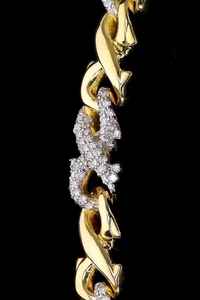 Cadena Cubana de Dos Tonos con Baño de Rodio de Lujo y Moissanita VVS, Collar de Joyería Hip Hop Ortodoxa para Regalo y Fiesta - Product Image 3