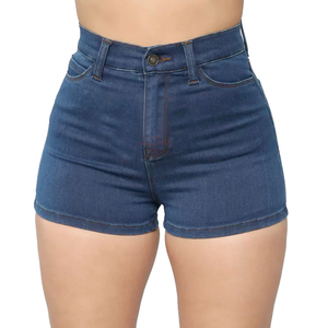 Pantalones cortos de mezclilla de alta calidad transpirables superventas de muestra gratis para mujer, pantalones cortos de botín con cierre de botón para mujer a precios razonables - Product Image 6