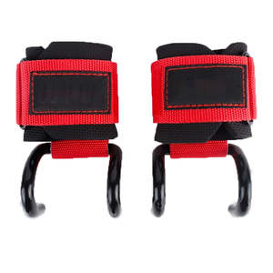 Muñequeras con Gancho de Hierro, Guantes de Cuero Vacuno para Levantamiento de Pesas, Correas Resistentes con Soporte para Muñeca para Levantamiento de Potencia y Peso Muerto - Product Image 1