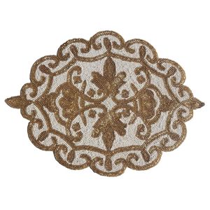 Mantel Individual redondo con cuentas personalizado para manteles de mesa de comedor, mantel Individual bordado a mano con cuentas, camino decorativo para boda - Product Image 5