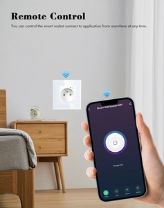 스마트 홈 프렌치 프라이즈 인텔리전트 WIFI EU 표준 Tuya 무선 전원 소켓 16A 유형 E 플러그 2 원형 핀 타이머 콘센트 - Product Image 3