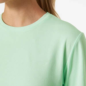 Wholesale Women Deep O Neck Plain <b>T</b> <b>Shirts</b> <b>Ladies</b> Breathable High Quality 100% Cotton Tshirt - Product Image 6