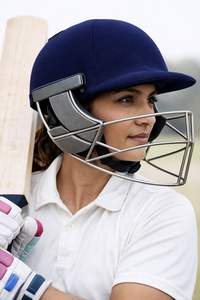 Casque de batteur de cricket Mahaplay taille XL en acier inoxydable et plastique léger bleu/noir fabriqué en Inde - Product Image 5