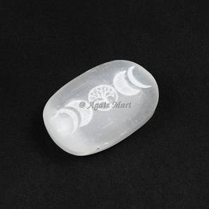 Plaque de chargement en sélénite pour la guérison de la belle graine de vie Reiki Plaque de chargement ronde en sélénite blanche naturelle à vendre - Product Image 5