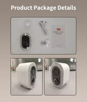 Caméra de sécurité CCTV sans fil 3MP Wi-Fi H.264 IP66 étanche pour intérieur, batterie 5200mAh, audio bidirectionnel, Tuya Smart, en plastique