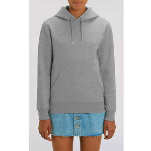 Sweat à capuche en molleton de coton gris lourd avec impression en relief pour hommes - Product Image 1