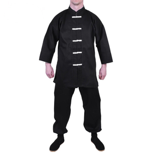 Uniforme de Kung Fu de Algodón Negro Personalizado de Moda, Nuevo, en Oferta, para Hombre, Mujer, Jóvenes y Adultos, Servicio OEM - Product Image 2
