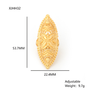 NYH venta al por mayor exagerado Hip Hop Dubai indio árabe oro anillos de dedo grueso Metal Unisex joyería anillo - Product Image 6