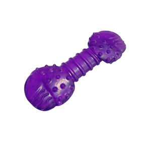 Jouet à mâcher durable en os plat pour chien TPR avec fonction grinçante Jouet moderne en plastique de silicone pour le nettoyage des dents emballé dans un sac - Product Image 1