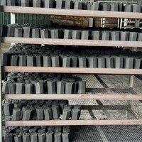 Briquettes extrudées de charbon de coco hexagonales avec trou central, longueur 5-25 cm, 100% charbon de coco, fines, haute valeur calorifique