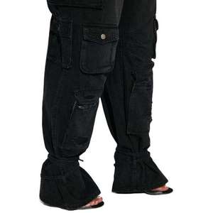 Pantalones Vaqueros Anchos de Cintura Baja Estilo Vintage para Mujer, Lavados, de Mezclilla, Ajuste Holgado, Estilo Baggy, Venta al por Mayor Personalizada - Product Image 4