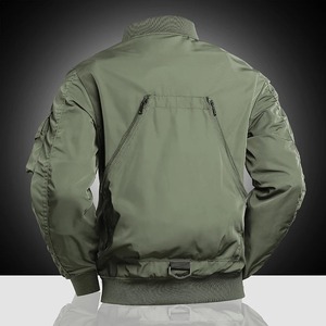 Hiver Cuir Véritable Canvas Multi Pocket Outdoor American Retro Work Suit Flight Jacket Loose Baseball Uniform - Product Image 2