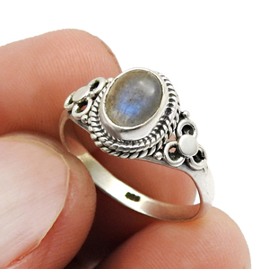 Diseño exclusivo de Plata de Ley 925, piedra preciosa de Natural labradorita, bonito anillo informal para mujer, joyería fina Bohemia hecha a mano - Product Image 2
