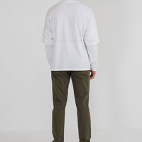 Camiseta de Manga Larga de Doble Capa para Hombre, Corte Regular, 100% Algodón, Secado Rápido, Transpirable, 220g, Ropa Casual, Superventas