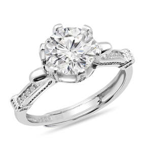 NOVAMART Fine Zarkan 925 <b>Silver</b> <b>Solitaire</b> <b>Ring</b> with Radiant Cut American Diamond Rhodium Plated Statement Piece for Engagement o - Product Image 1