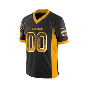 เสื้อฟุตบอลอเมริกันแบบใหม่ ดีไซน์เองได้ สีดำตาข่าย แท้ ลายไล่เฉดสี แฟชั่น - Product Image 5