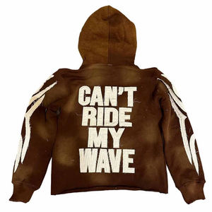 2025 personalizado DISTRESSED bordado sudaderas con capucha de alta calidad para hombres superventas lavado con ácido transpirable High Street Style hombres sudaderas con capucha - Product Image 5