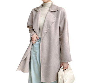 Giacca Corta in Puro Cashmere Traspirante a Doppia Faccia per <span class=keywords><strong>Donna</strong></span>, Produzione Personalizzata, Spalle Scivolate, <span class=keywords><strong>Cintura</strong></span>, Risvolto a Tacca - Product Image 3