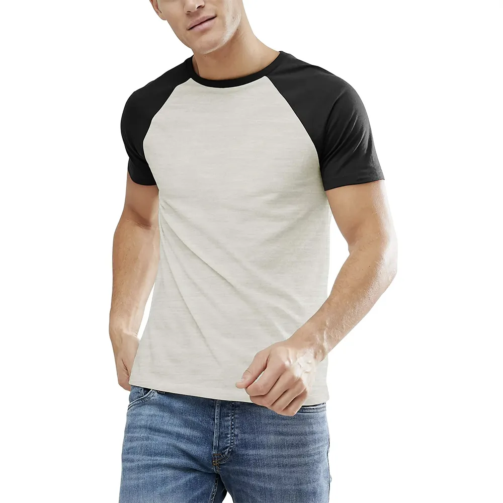 Người Đàn Ông Tương Phản Raglan Ngắn Tay Áo Raglan T-Shirt 2023 Tùy Chỉnh Thiết Kế Tốt Nhất Chất Lượng Cao Raglan Người Đàn Ông T-Shirts