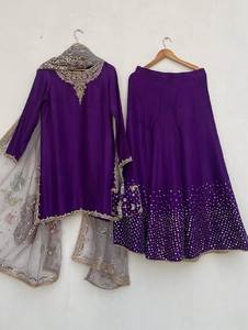 Exclusivo juego moderno de Salwar de 3 piezas con bordado de secuencia que incluye par Dupatta para fiestas bodas graduaciones Diwali - Product Image 3