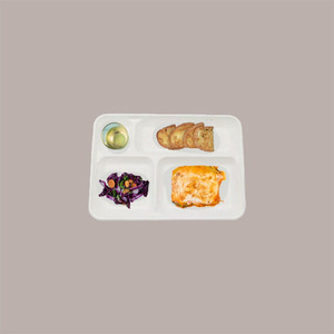 Bandeja de servicio de autoservicio de 25 piezas, 4 compartimentos, 37x27 H3, 5 cm, pulpa de celulosa orgánica, 4 compartimentos - Product Image 4