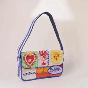 กระเป๋าสะพายไหล่ลูกปัดดีไซน์มินิมอล ทำมือ กระเป๋าถือชายหาดสไตล์โบฮีเมียนสำหรับผู้หญิง กระเป๋าสะพายข้างแฟชั่นฤดูร้อน โดย glowin fashion - Product Image 2