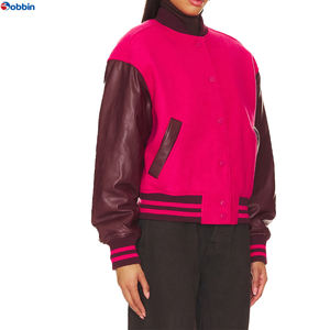 Veste de baseball personnalisée à la mode, veste varsity de haute qualité avec manches en cuir, veste bomber varsity pour femme, unisexe - Product Image 4