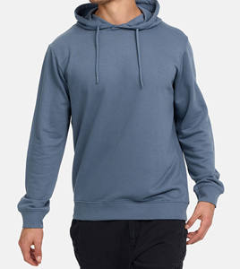 Pulls à capuche unis en tissu à manches longues de qualité supérieure surdimensionnés en polaire lourde personnalisée d'automne pour hommes vente en gros - Product Image 2