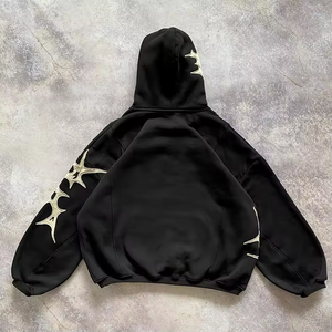 Vente en gros 2025 Sweat à capuche français oversize pour homme, haute qualité, 500 g/m², délavé à l'acide, brodé, 100% coton, effet vieilli - Product Image 2